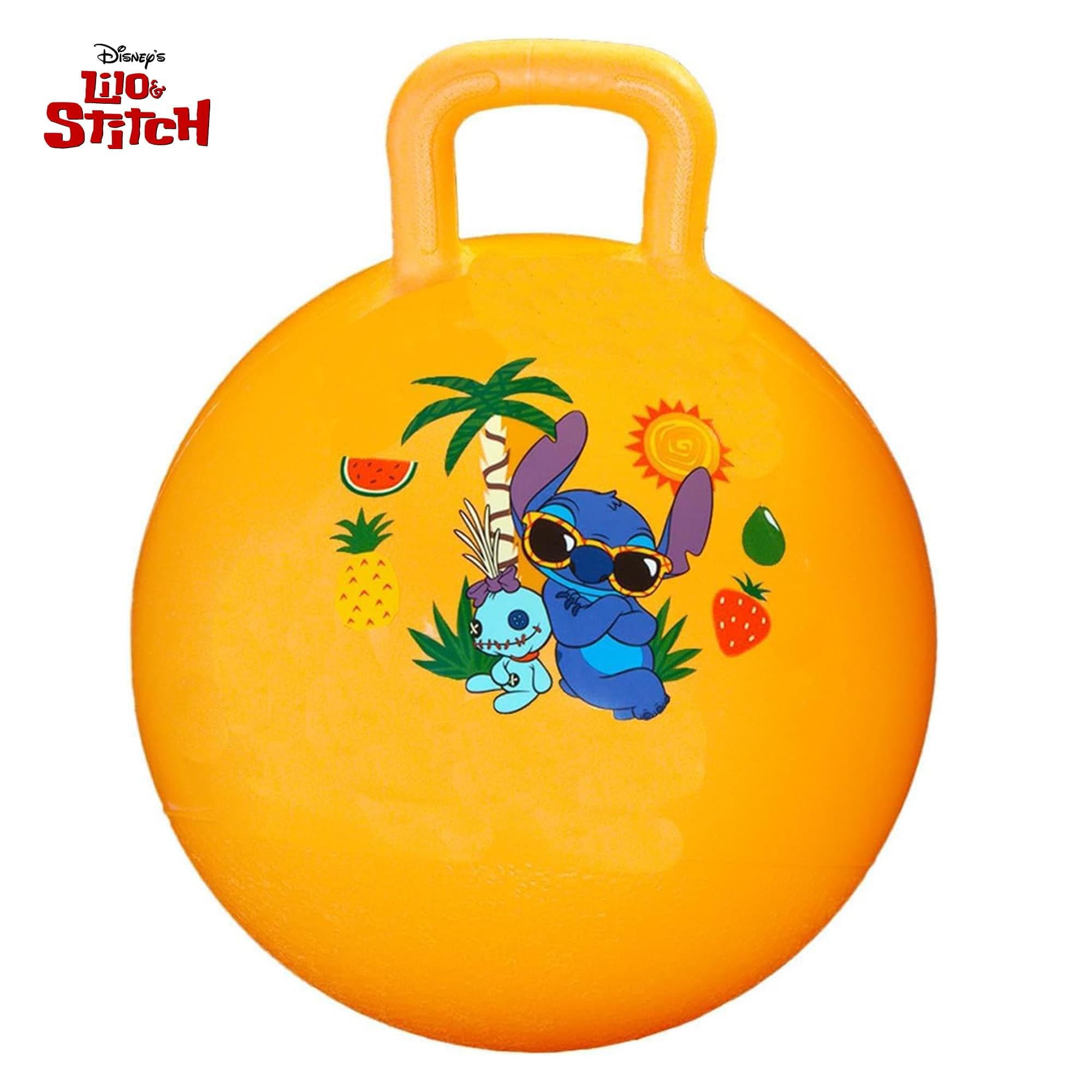 Disney Stitch Hopper Ball Outdoor Set – Bundle 38,1 cm Hopper Ball per ragazzi e ragazze attività all'aperto, feste più adesivi, altro ancora | Stitch cortile giocattoli per bambini