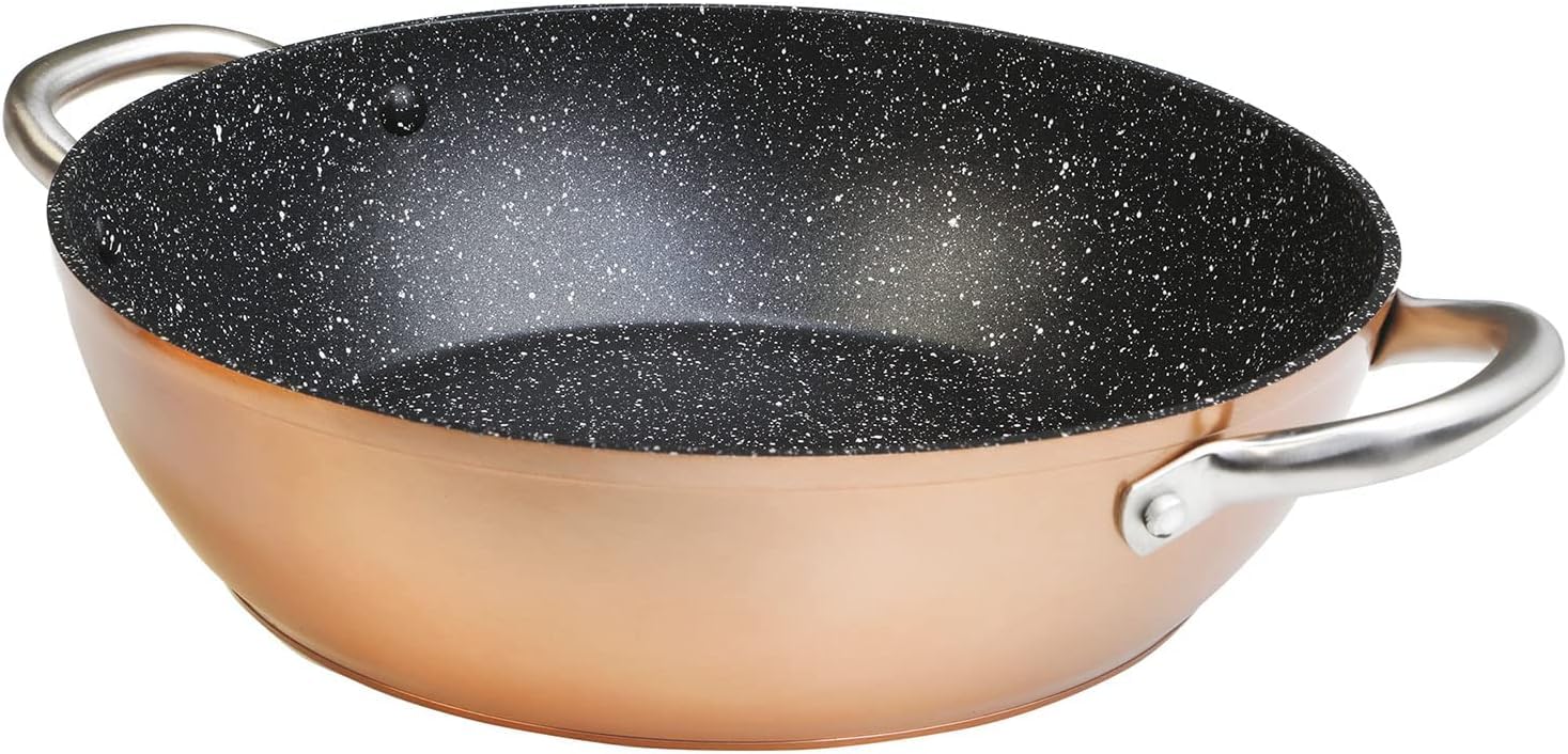 Wecook 10832 Frying Pan, Forged Aluminium, Black/Copper, 32 cm