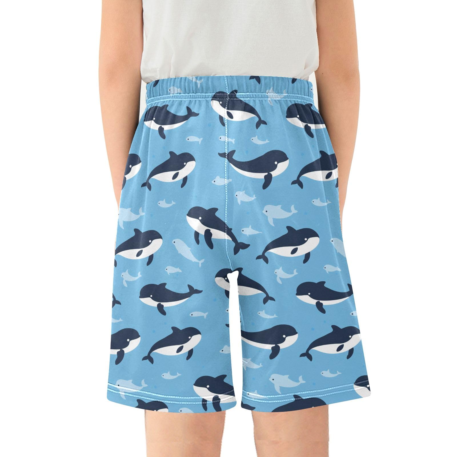 Short de pyjama style orque de dessin animé, pantalon de pyjama d'été à taille élastique pour 6 à 14 ans