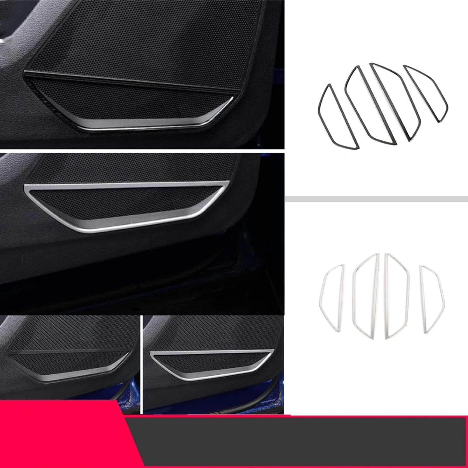 Osłona Głośnika Audio na Samochodowe dla Audi Q3 2019-2022, głośnik samochodowy w drzwiach, pierścień, róg audio, dekoracja, rama, osłona, akcesoria do stylizacji samochodów