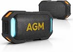 AGM Magnetic Portable Speaker Bluetooth 5.4, Stereo Sound, Punchy Bass, TWS Pairing, USB-C, IPX7 Waterproof, Ambient Light for Outdoors Party Holiday Golf Gifts