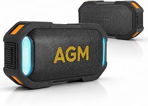 AGM Magnetic Portable Speaker Bluetooth 5.4, Stereo Sound, Punchy Bass, TWS Pairing, USB-C, IPX7 Waterproof, Ambient Light for Outdoors Party Holiday Golf Gifts