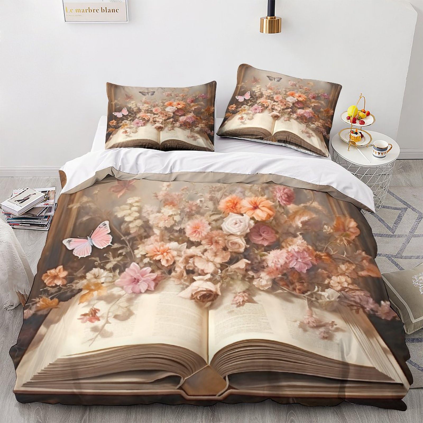 Housse de couette 3D papillon Fleur Belle pour transformer votre chambre en havre de paix