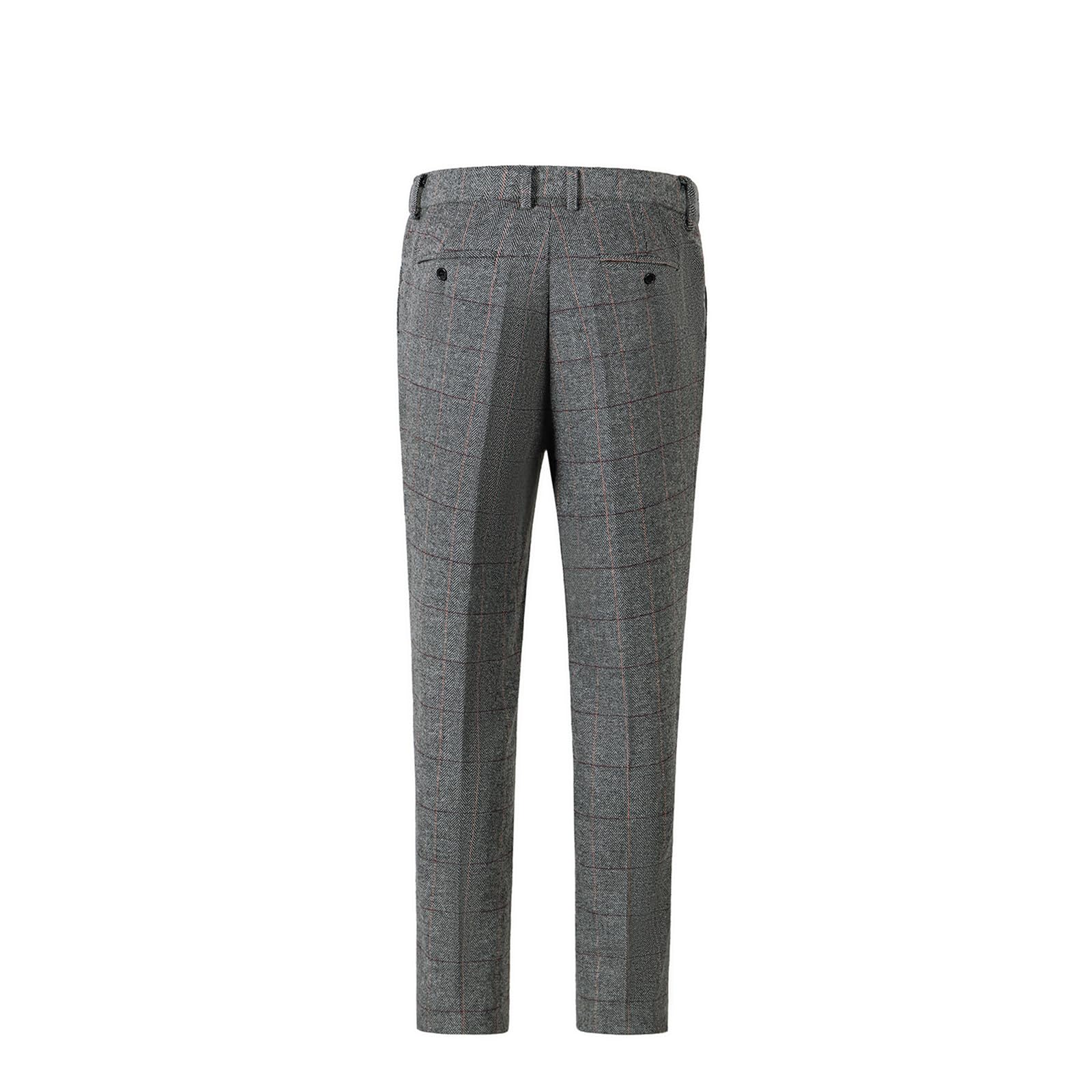 Solovedress Pantalon de costume classique pour homme - Coupe droite - Pantalon à carreaux pour les occasions formelles