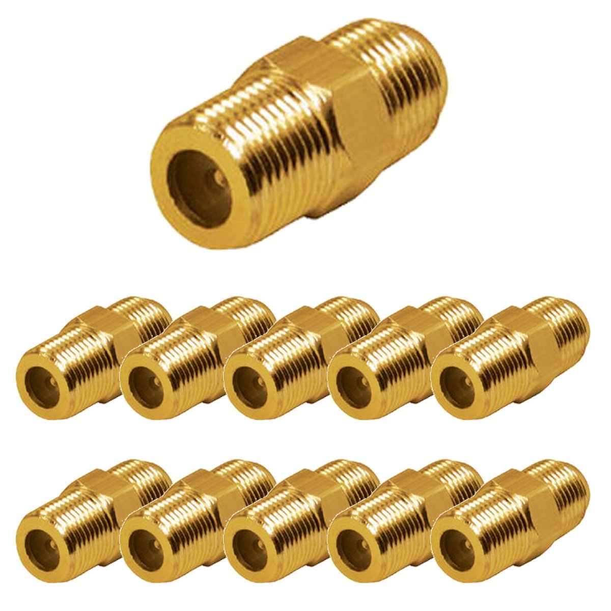 TECHZOCO 10 Connettori Coassiali Tipo F Aschio Per Cavo Antenna TV