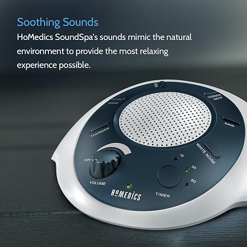 Miniatura 9 de Homedics SoundSleep - Máquina de sonido de ruido blanco azul pequeña máquina de sonido de viaje con 6 sonidos relajantes de la naturaleza terapia de