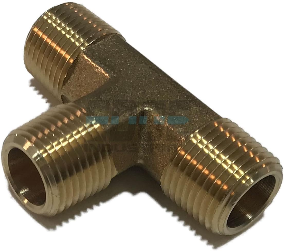 Forged All Male TEE 3/8" NPT Fuel/AIR/Water/Oil/Gas WOG (Qty 01)
