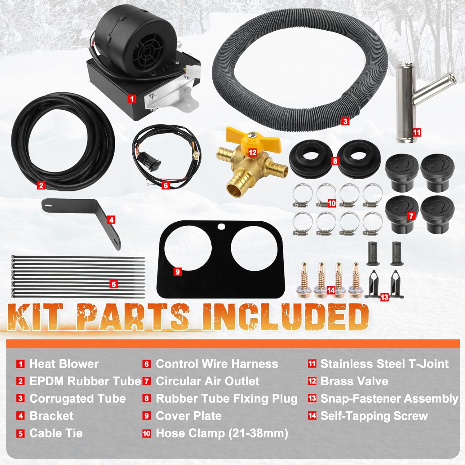 Cab Heater Kit with Defrost, Compatible with Polaris RZR XP 1000 2014-2018, OE SSHK125-00