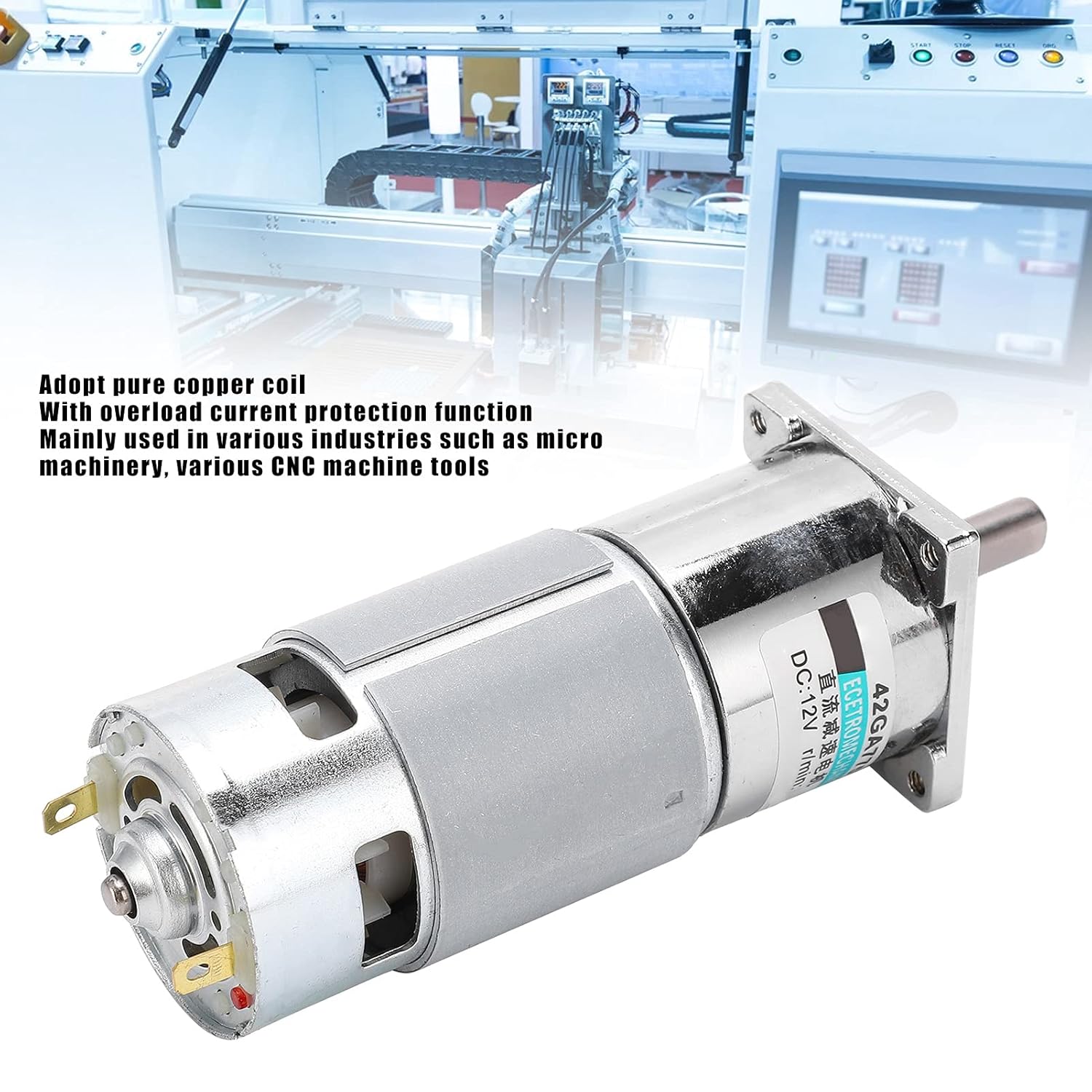 DC Gear Motor Mini Low Speed CW CCW Permanent Magnet Bracket 12V XD42GA755 - Durable Metal Gears, High Performance Magnets, Versatile Automation Use (10rpm/min)