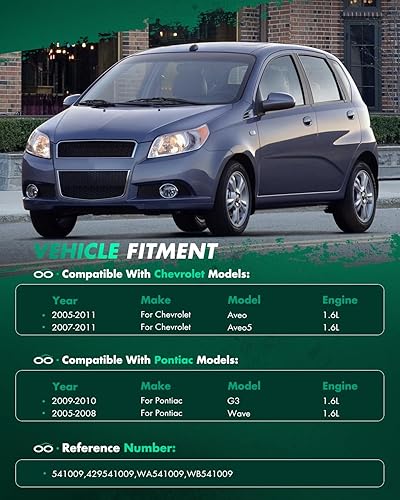 Miniatura 7 de SCITOO Juego de rodamientos de rueda y cubo de 1 paquete para 2005-2011 para Chevrolet Aveo rodamiento de buje trasero con 541009