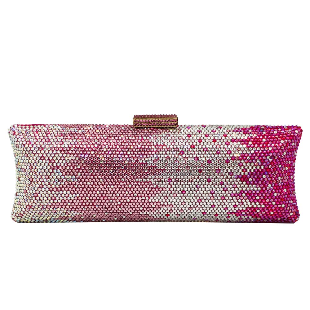 Boutique De FGGLong Evening Bags and Clutches for Women Formal Party Rhinestone Handbags Wedding Crystal Clutch Bag, Small