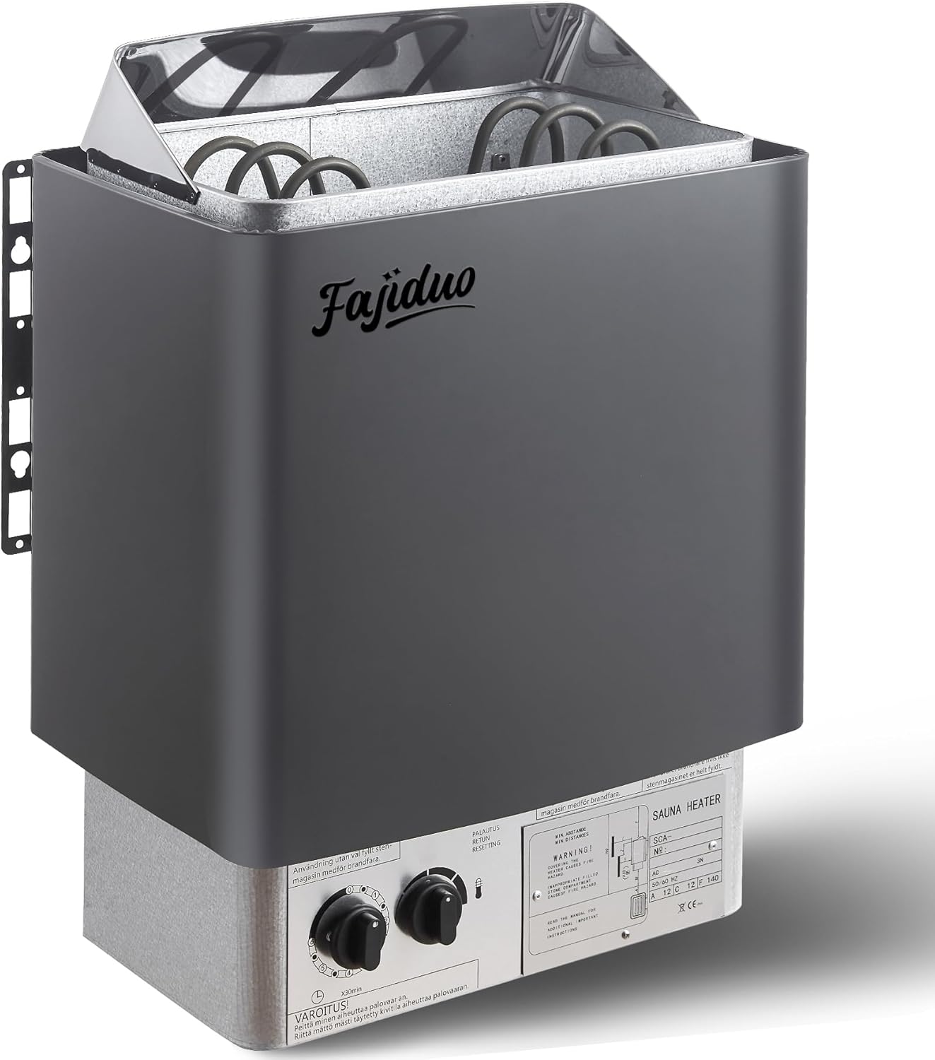 Sauna Heater, 3KW 110V Electric Sauna Stove with Bracket, Adjustable Temp & 3H Timer Dry Sauna Heater for 71-141Cu.ft Saunas Rooms, Home Sauna, Commercial