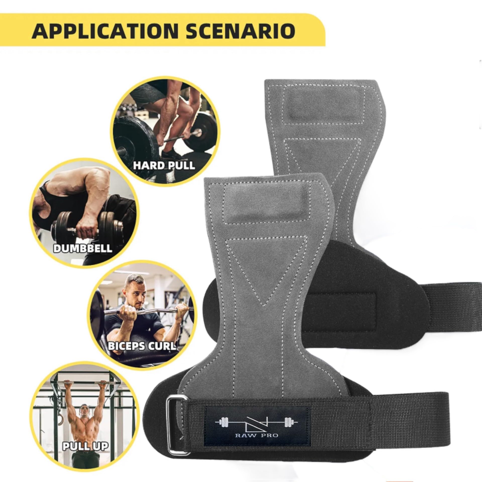 Accessori Palestra Uomo E Donna – Ganci Sollevamento Pesi, Fasce Polsi, Polsiere Bodybuilding, Cinghie Per Stacchi Da Terra, Grip Fitness Per Crossfit, Pesi E Allenamento Con Gancio (L - Foto 9
