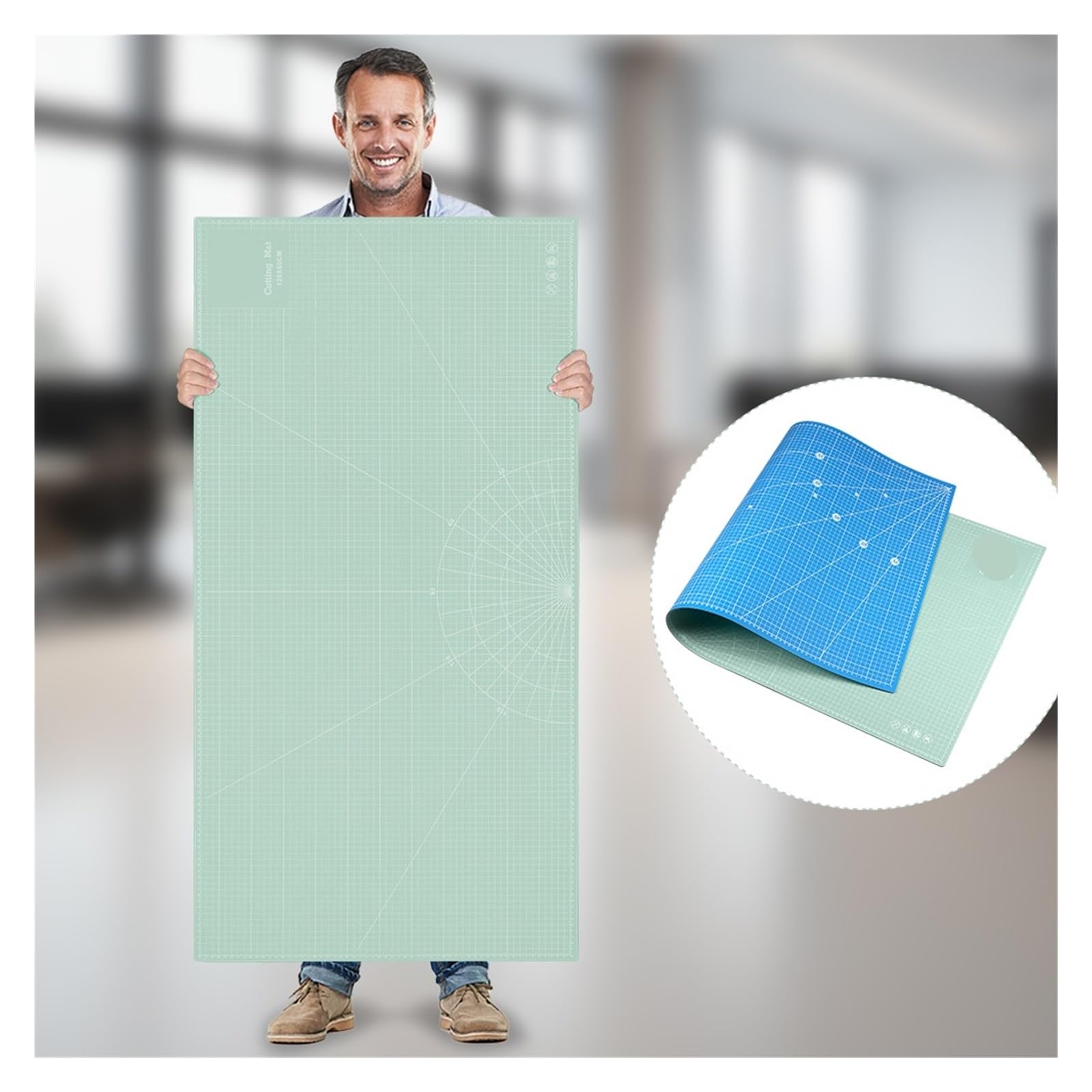 Self Healing Sewing Mat 1pc 47.24 x 23.62inch Cutting Mat with Grid Lines- Multi-Purpose PVC Board for Crafts, Sewing, Paper, Clay Work