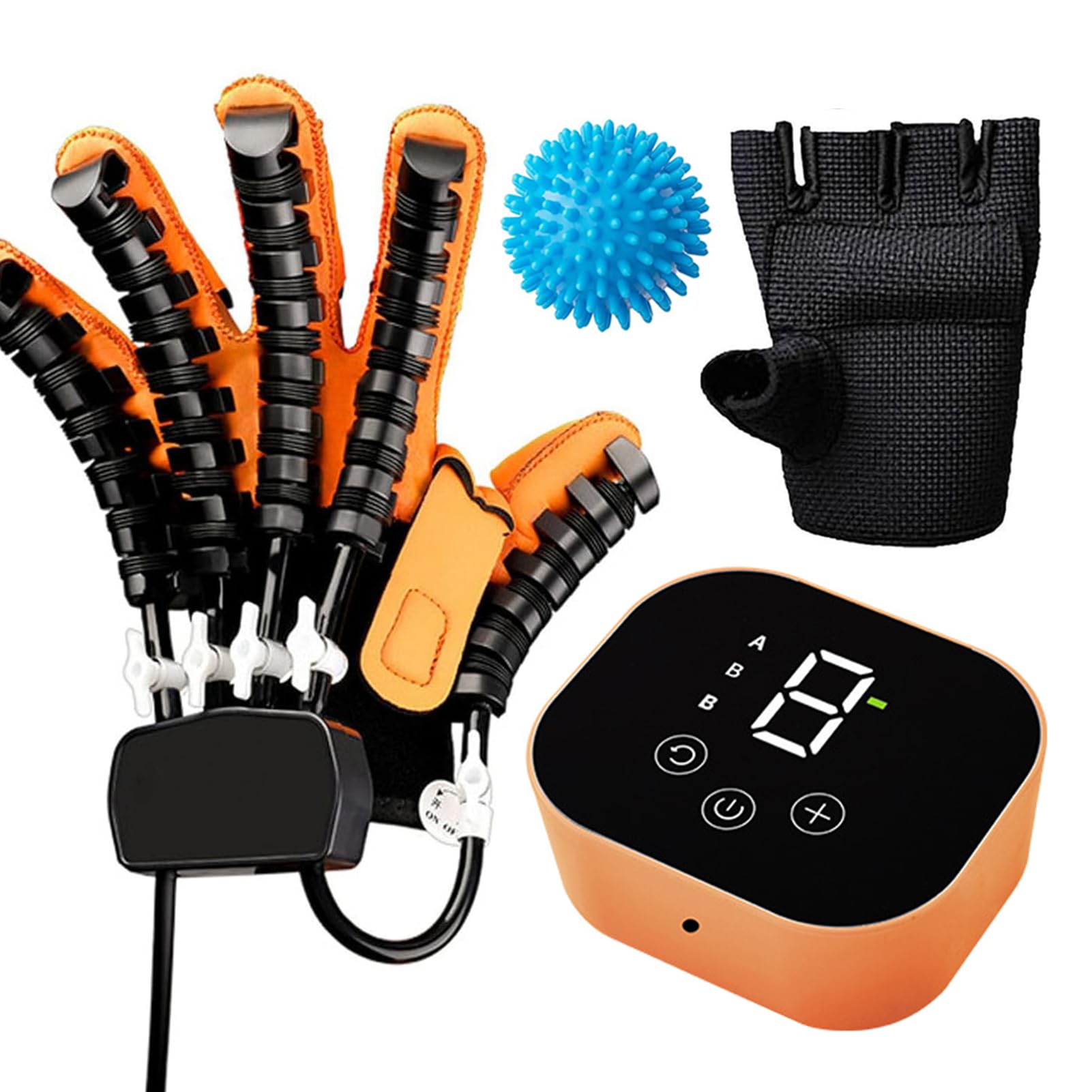 GAOXIAO Guantes Roboticos Rehabilitación Ictus, Dispositivo de Terapia de Mano Izquierda Derecha para Pacientes con Parálisis por Disfunción, Entrenamiento de Dedos de Fuerza(Size:M,Color:Izquierda)