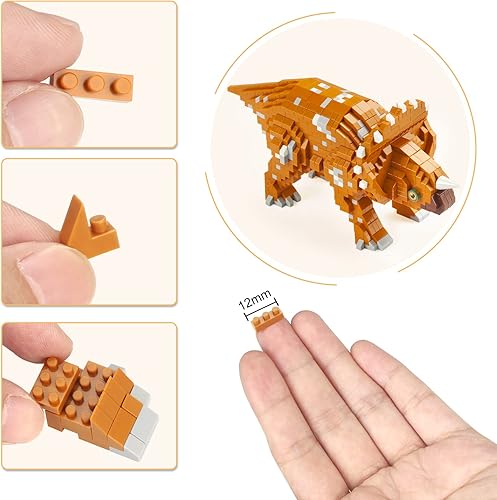 Miniatura 2 de Hapavis Bloques de construcción de dinosaurios animales micro ladrillos de juguete de construcción para niños, adultos (triceratops 1145 piezas)