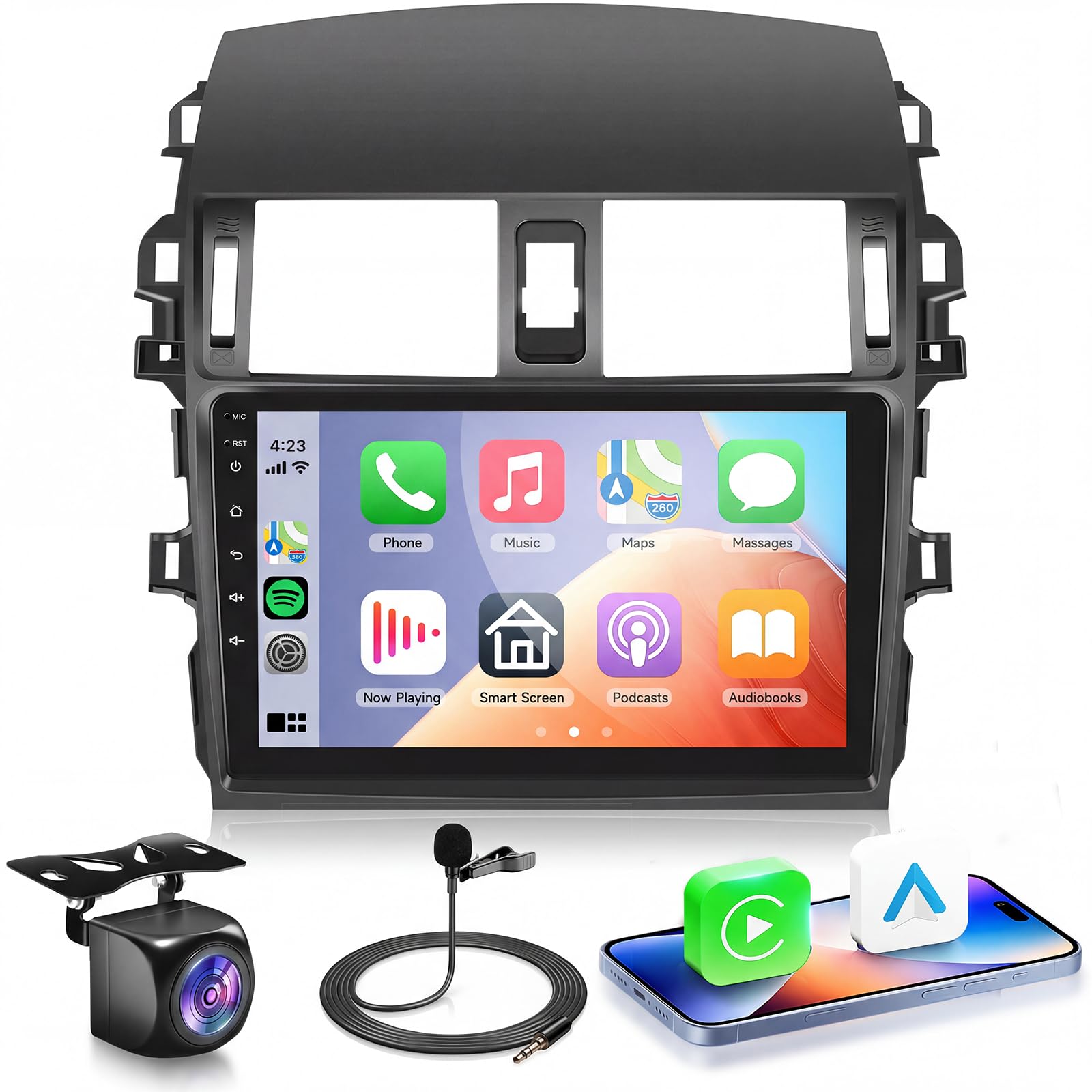 8 CORE 2G+64G Car Radio for Toyota Corolla 2009-2013 with Wireless Apple Carplay Android Auto, 9" IPS Touchscreen Android 13 Car Stereo, GPS, WiFi, Bluetooth, FM/RDS, 32EQ DSP, Backup Camera-picture-27
