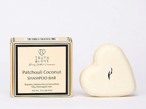 Miniatura 2 de Truth & Love Beauty Barra de champú de coco de pachulí para cabello seco dañado, sostenible, sin plástico, ecológico, libre de crueldad,