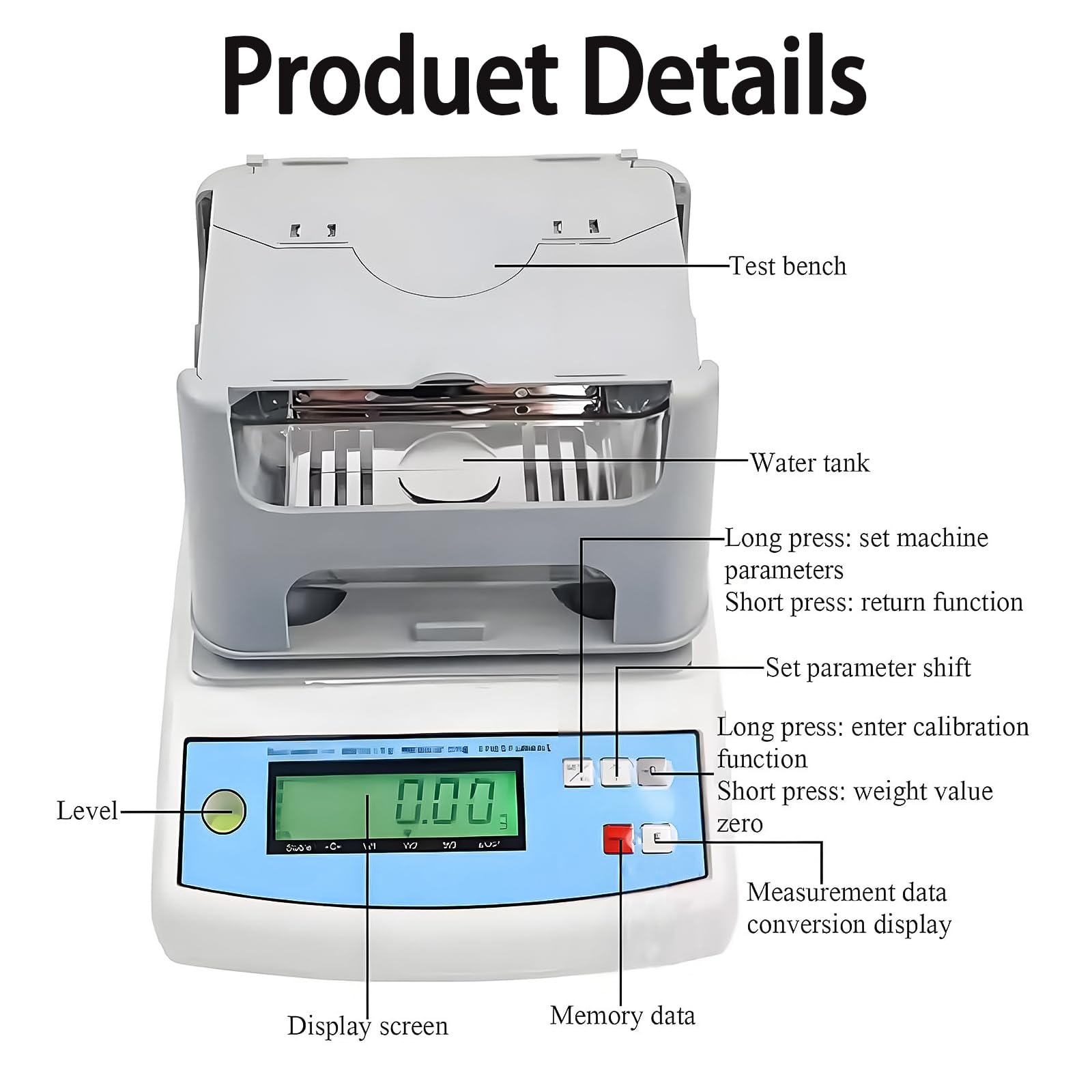 Digitaler Goldreinheitstester – Edelmetall-Analysegerät | 300 g/600 g maximales Gewicht | genaue Karat- und Dichteprüfung für Schmuck, Münzen, Barren