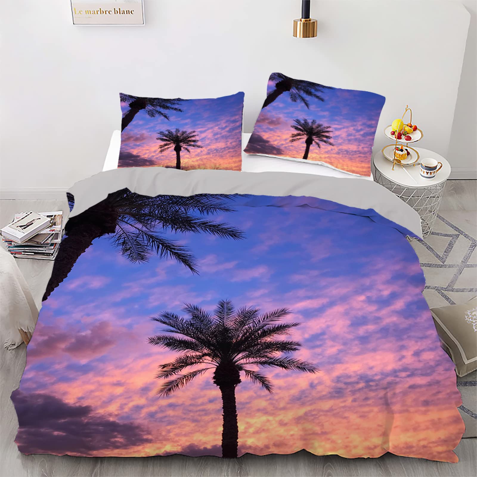 Housse de couette 160x200 cm en microfibre avec fermeture éclair pour lit enfant et ado