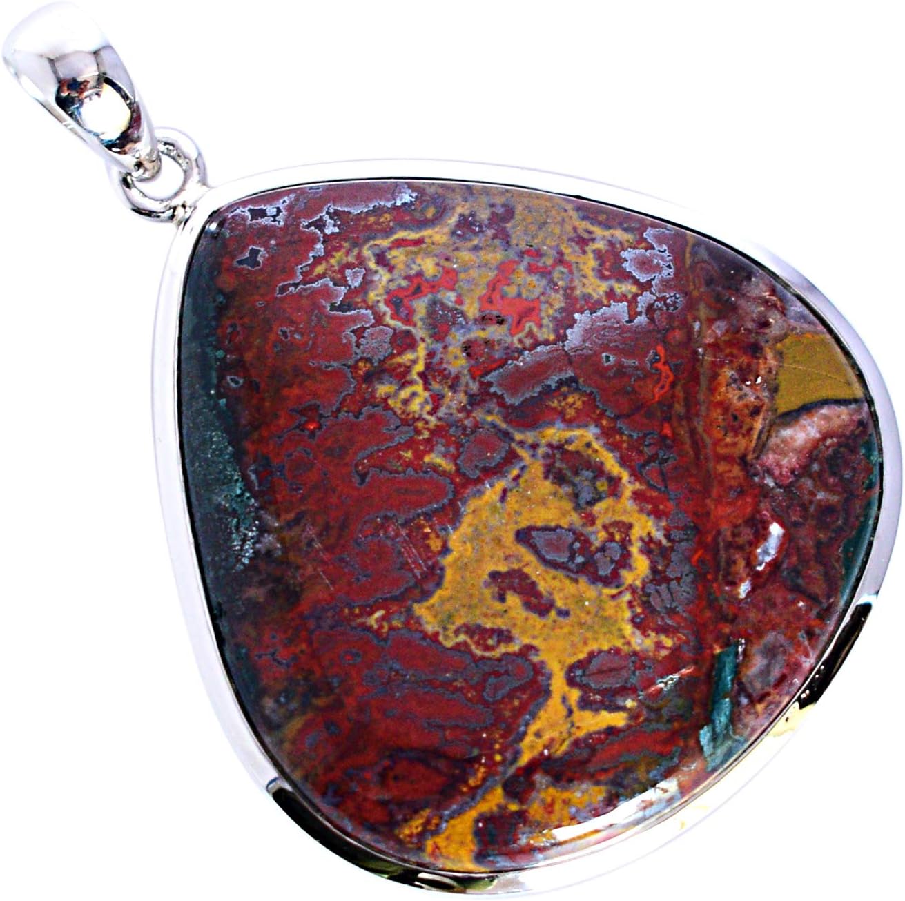 Ravishing Impressions Apple Valley Agate Gemstone 925 Solid Sterling Silver Pendant Pretty Looking Handmade Jewellery,Birthday Gift