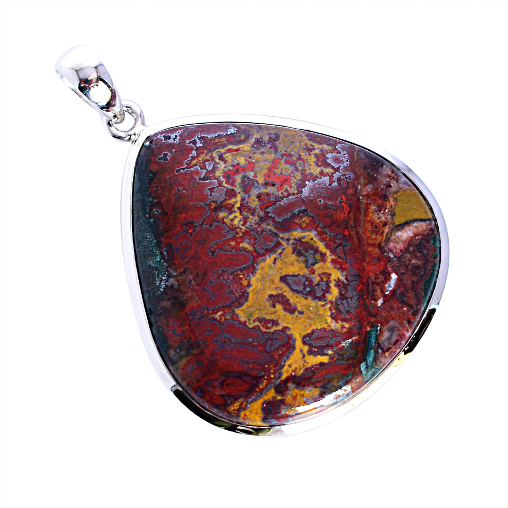 Ravishing Impressions Apple Valley Agate Gemstone 925 Solid Sterling Silver Pendant Pretty Looking Handmade Jewellery,Birthday Gift