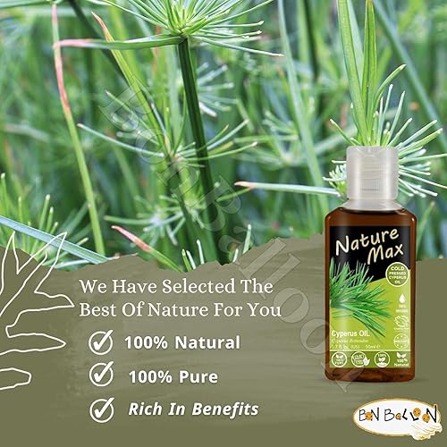 Miniatura 4 de bonballoon Nature Max Cyperus - Aceite natural prensado en frío premium sin diluir puro egipcio árabe egipcio, Egipto para el cuidado de la piel,