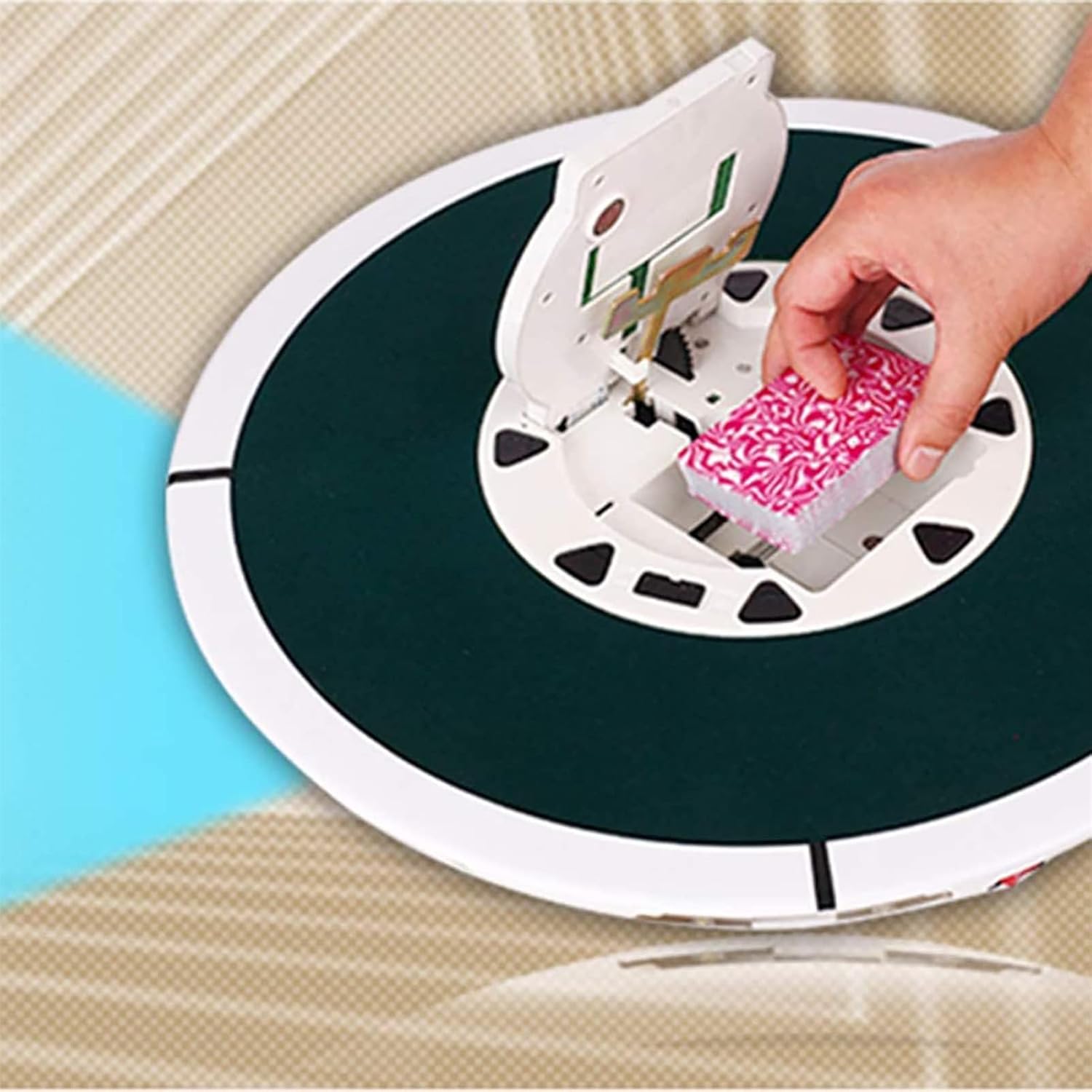COMAAM Automatic Card Dispenser Smart Poker Card Dealer, 360° Rotating Dual Power Card Shuffler with Alarm,and 20 Regular and 6 Custom Games, for Family Fun, Gathering