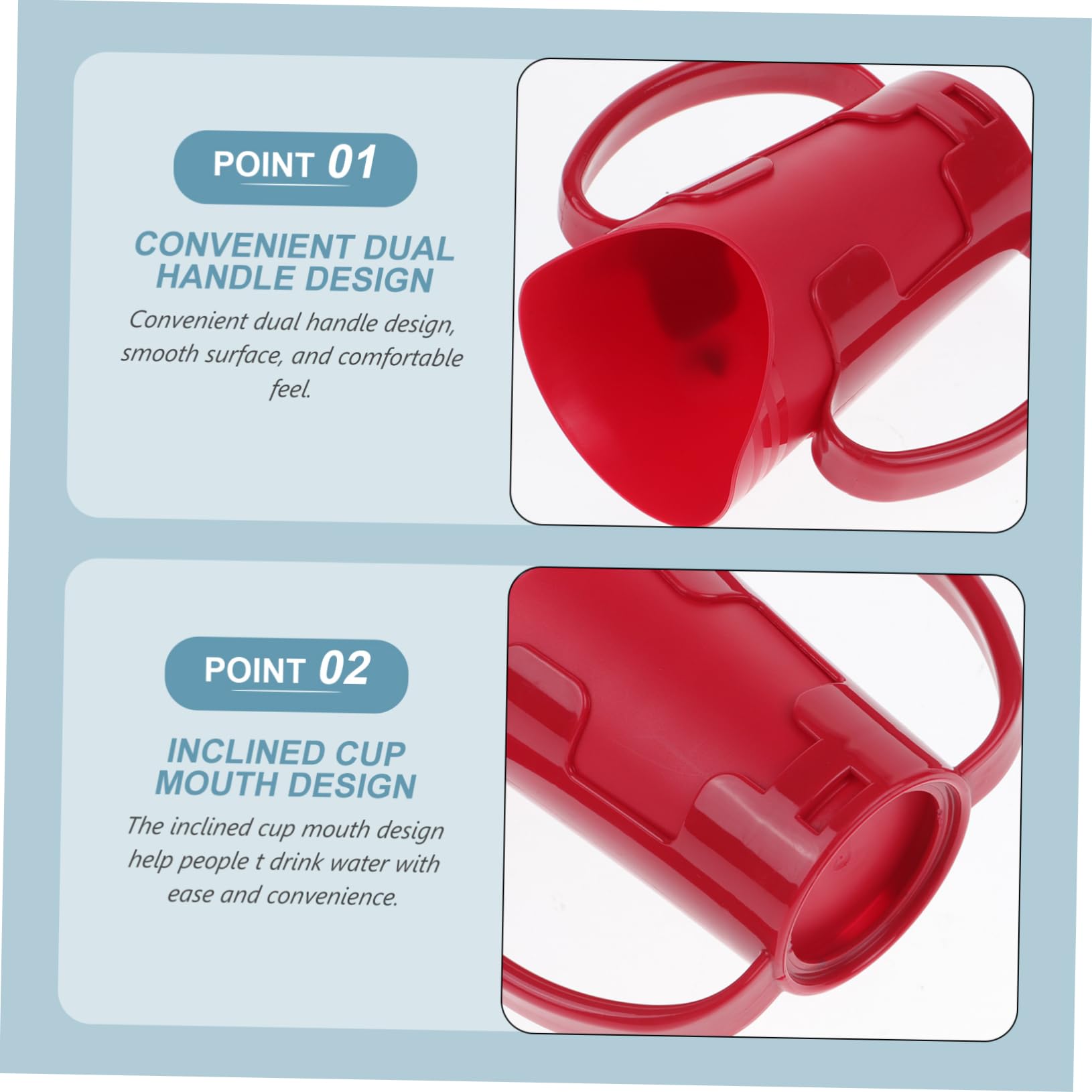 Didiseaon 3 Piezas taza de cuidado de ancianos copas de papel tazas para adultos de agua para adultos café s entrometidas para de alimentación líquida el plastico rojo