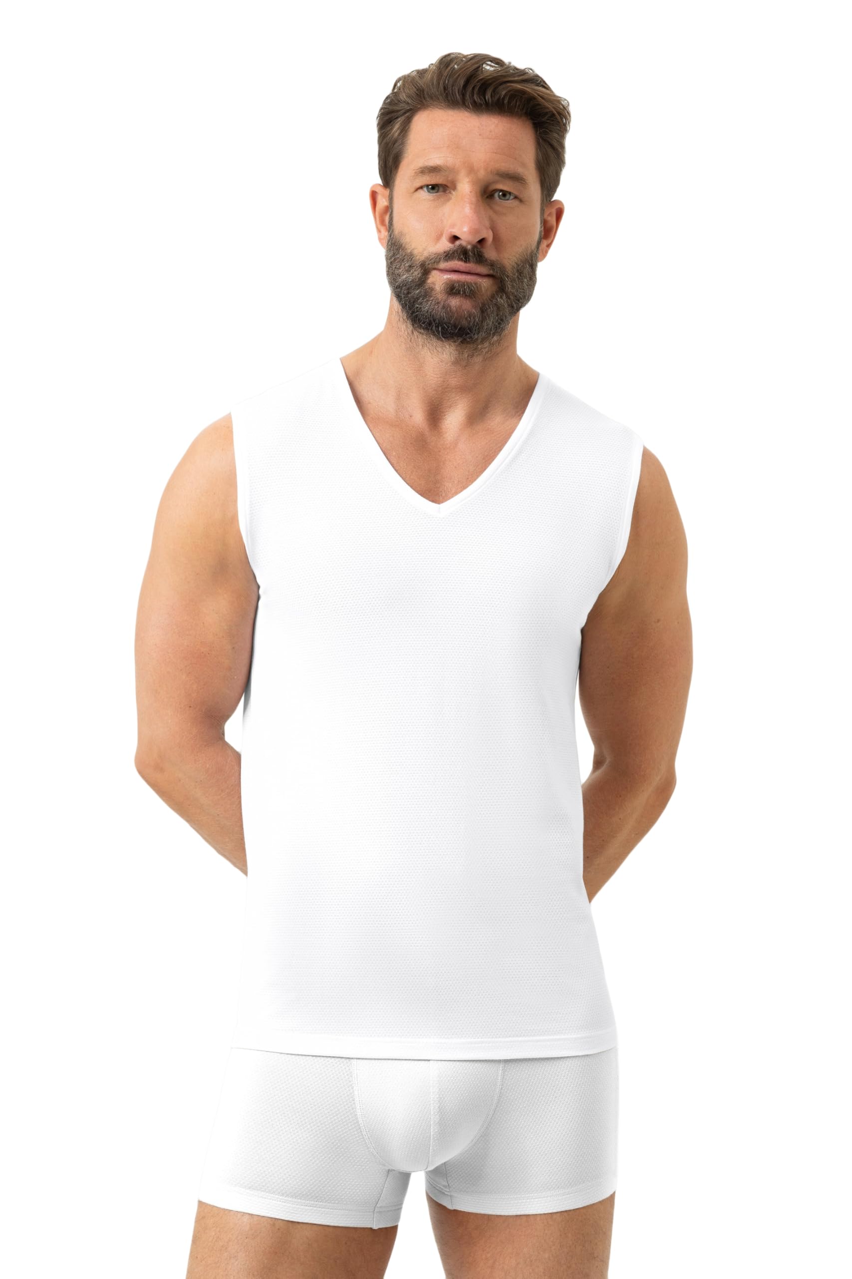 Mey Herren Muscle Shirt Innovation, Körpernahe Passform, V-Ausschnitt, Breite Träger, Klimaanlage, Serie Dry Cotton Breeze