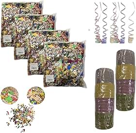 Mega Kit Carnaval 4 Confetes Metalizados + 2 Serpentinas