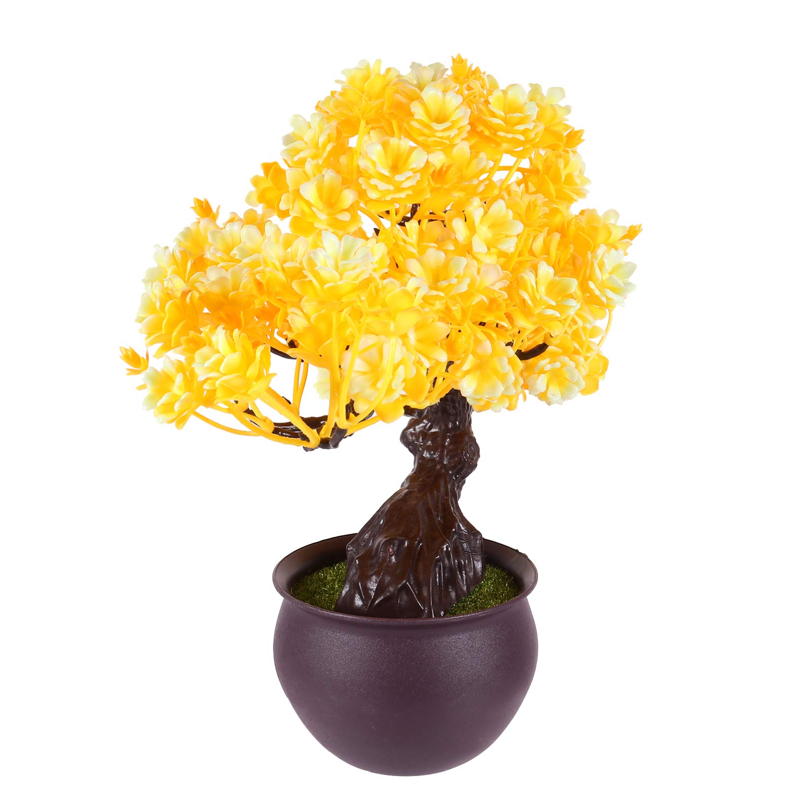 GarneckPlastic Flower Pot 1 Pc Welcome Songhua Ornament Green Plants Plastic Office Flowers Artificial Potted Flowers