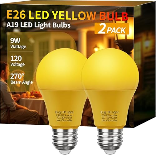 Bombillas de luz naranja, A19 LED de Navidad, bombillas naranjas para exteriores, equivalente a 60 W, bombilla naranja E26 de 9 W, bombilla naranja