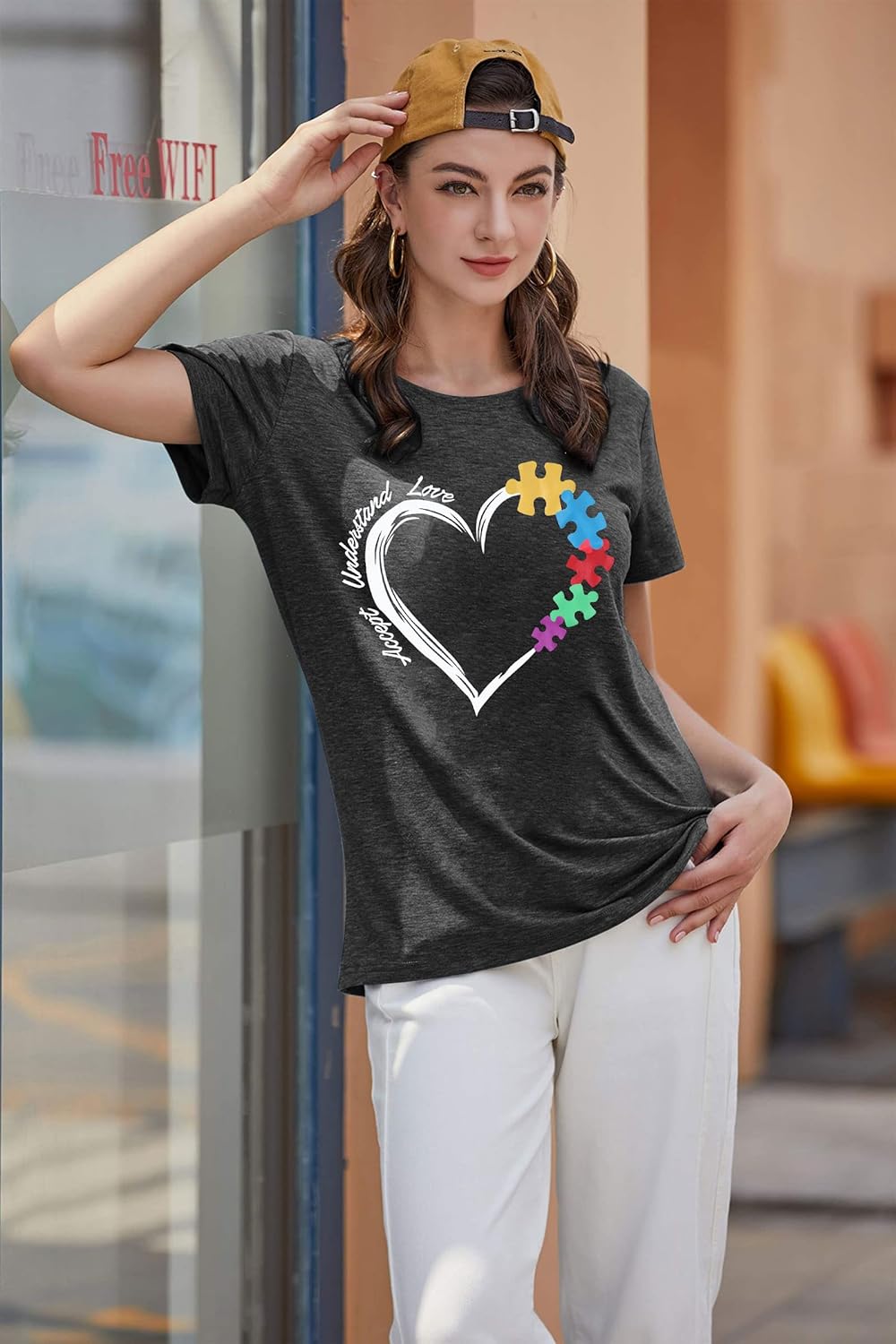Be Kind Autism Shirt Women Autism Awareness Tee Accept Understand Love T-Shirt Casual Short Sleeve Graphic Tee Tops - Image 4