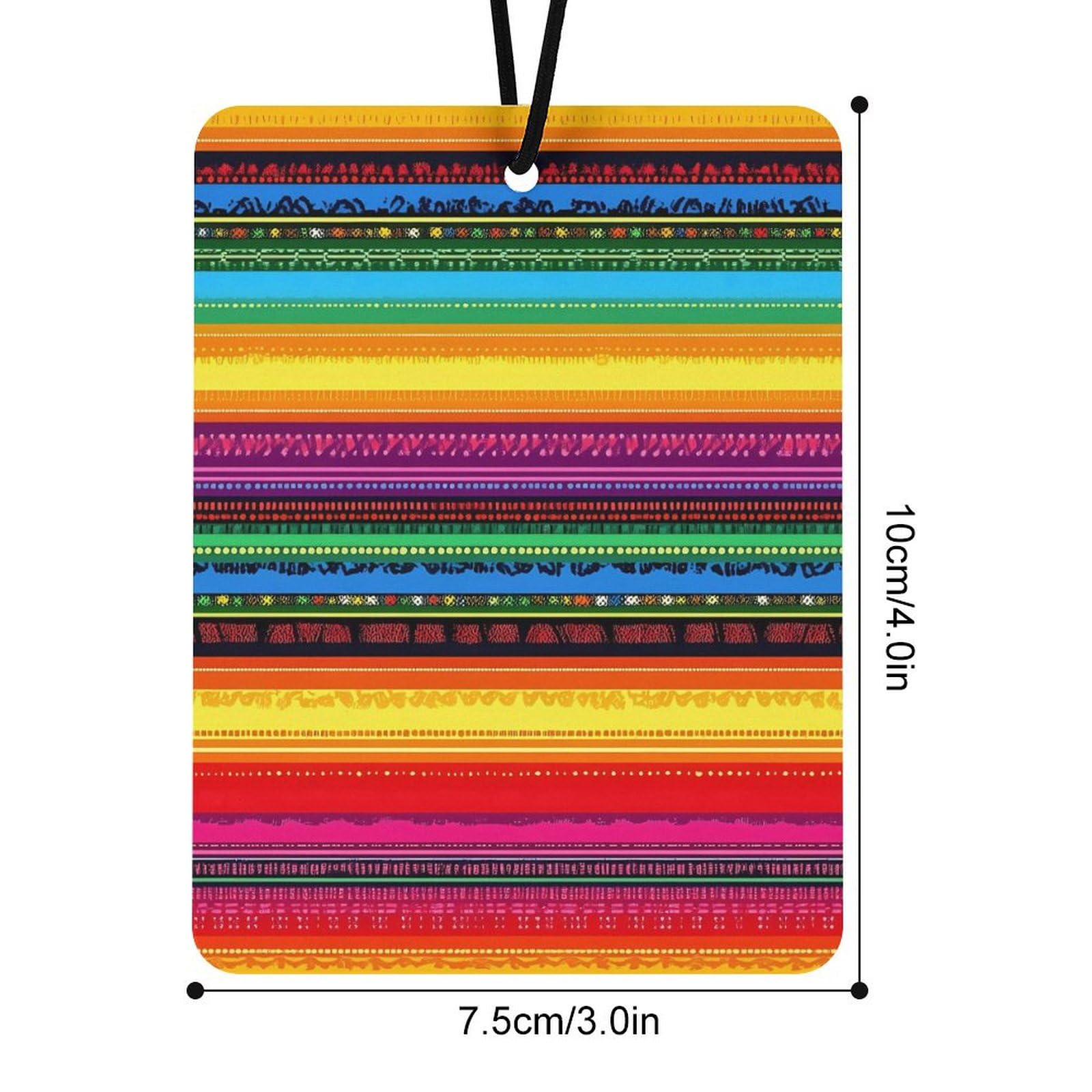 Mexican Serape Colorful Stripes Car Air Freshener Hanging Aromatherapy Tablets for Car Accessories Square
