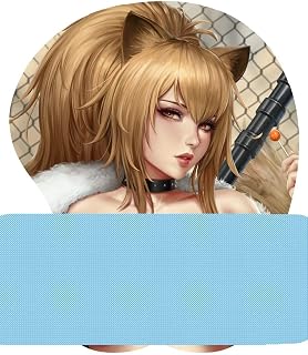 JWZPILLOW 3D Anime Mouse Pads with Wrist Rest Support Gaming Non Slip Computer Mousepad Desk Mouse Mat 2WAY Skin for Office (Pink)