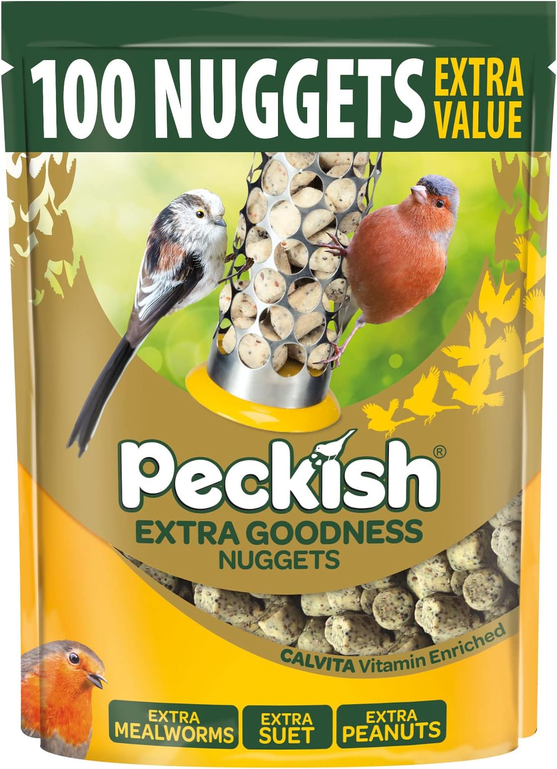 Peckish Extra Goodness High Energy Suet Nuggets for Wild Birds 100 in
