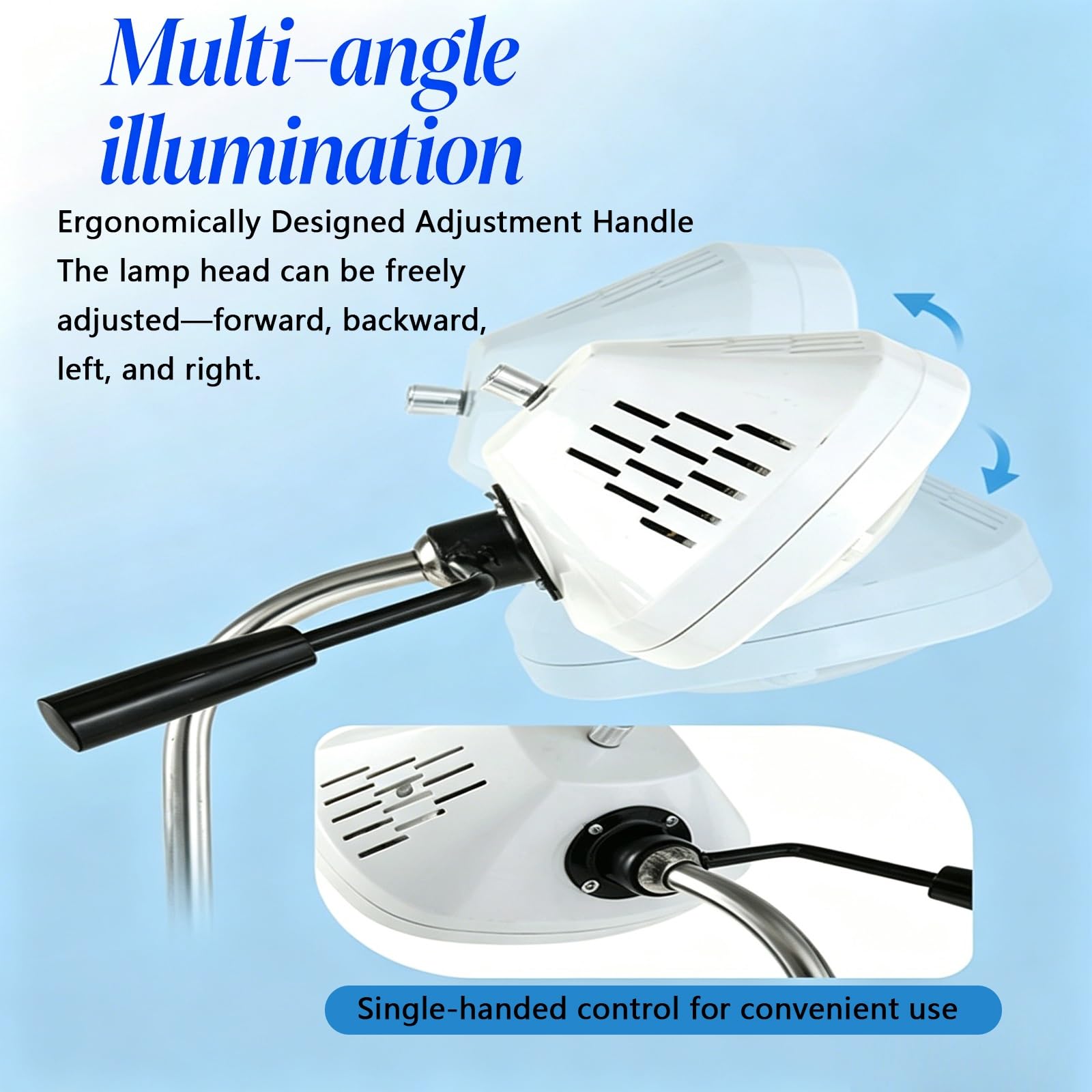 Ambulante kleine chirurgische Untersuchungsleuchte, 9 LEDs, schattenlose Bodenleuchte, stufenlos einstellbare Helligkeit, for Zahnmedizin, Gynäkologie, Tierarzt, Tätowierung(Nine Lights)