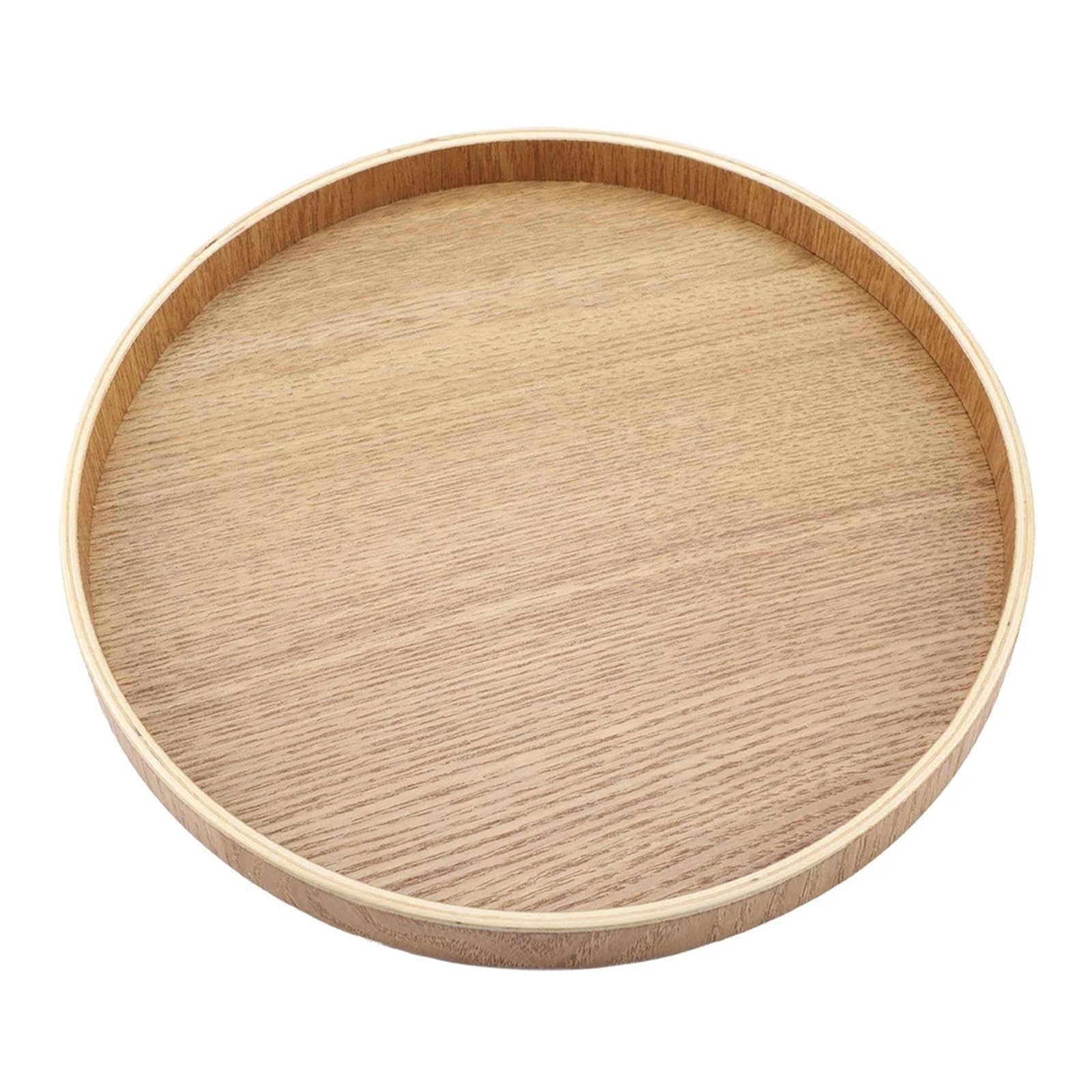 Bandeja de Madera para Servir té, 2 Piezas, Estilo Vintage, Redonda, para té, Frutas, Dulces, Comida, decoración del hogar (27 cm)