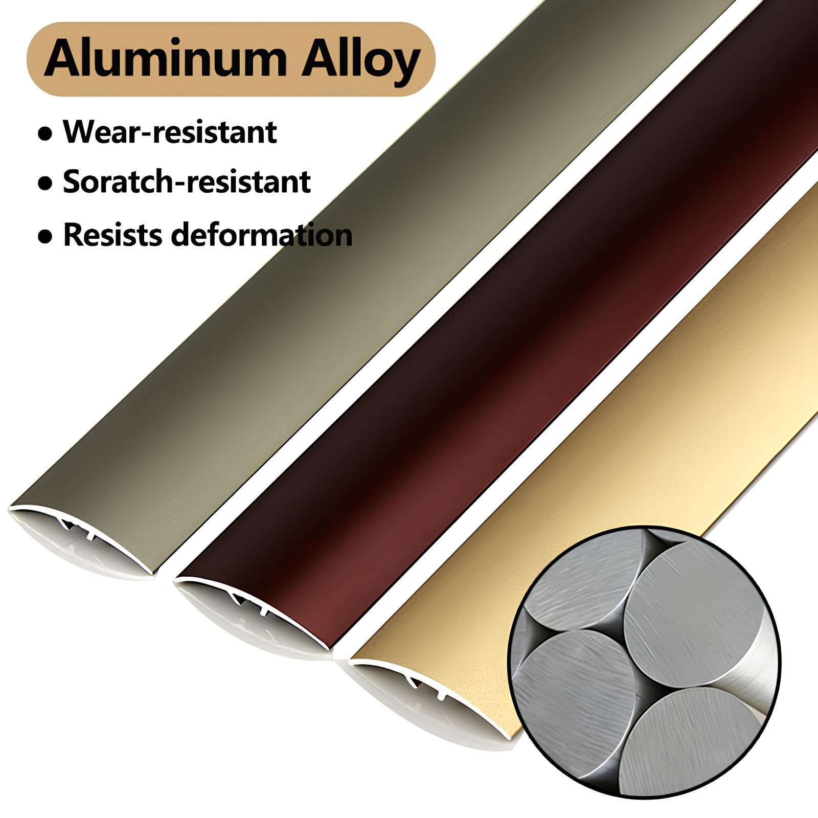 Bande de Transition de Sol en Aluminium Largeur 3/4cm Barre de Jonction