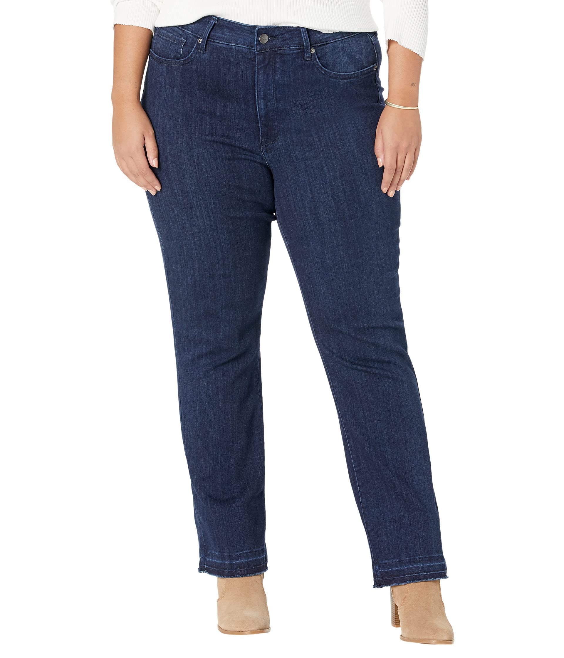 NYDJPlus Size The High Straight Released Hem in Highway