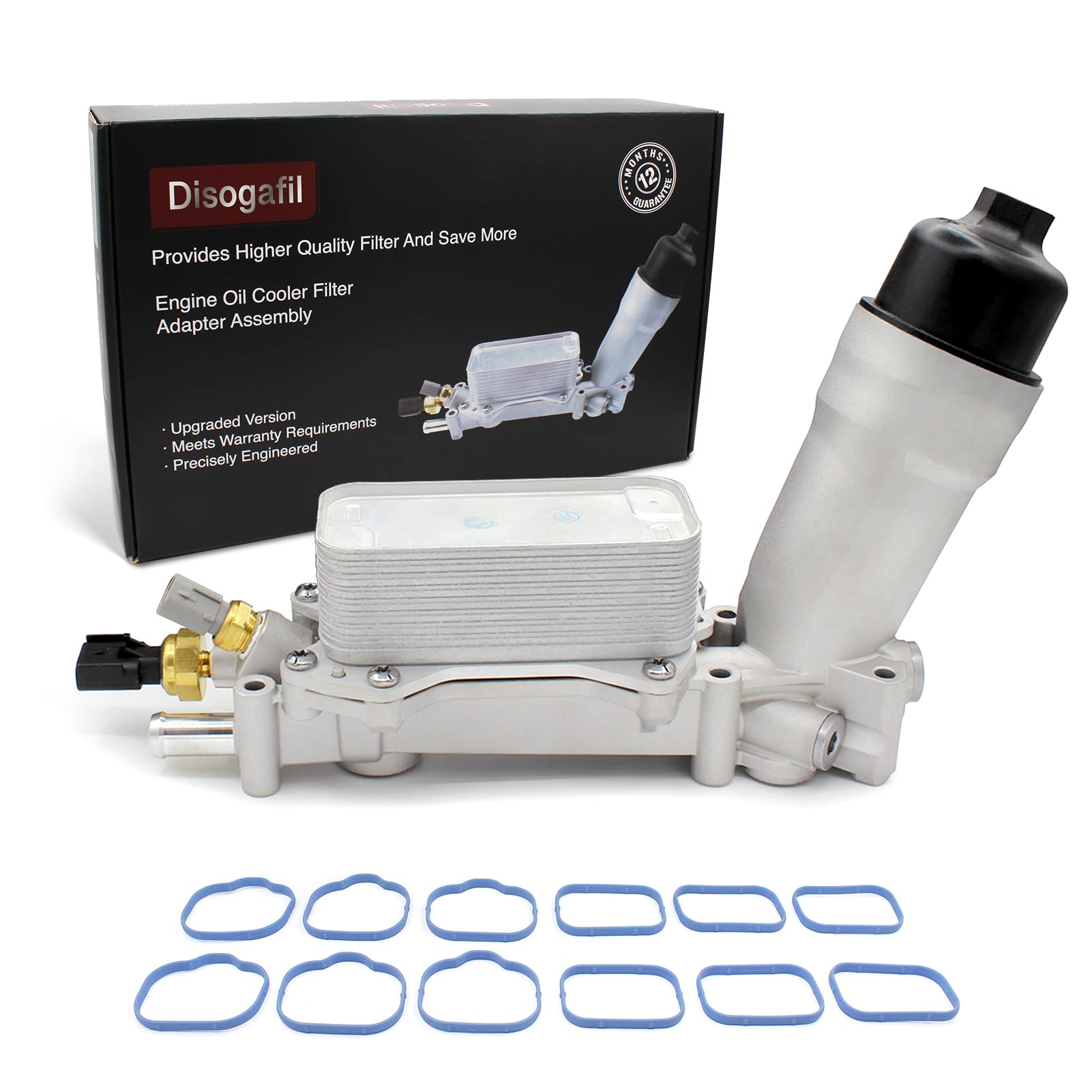 926-876 Aluminum Engine Oil Filter Housing with Oil Filter and Cooler Sensors Assembly Compatible with 2011-2017 Chrysler 200 300,Dodge Charger, Jeep, Ram 3.6L Replace 68105583AF Upgraded