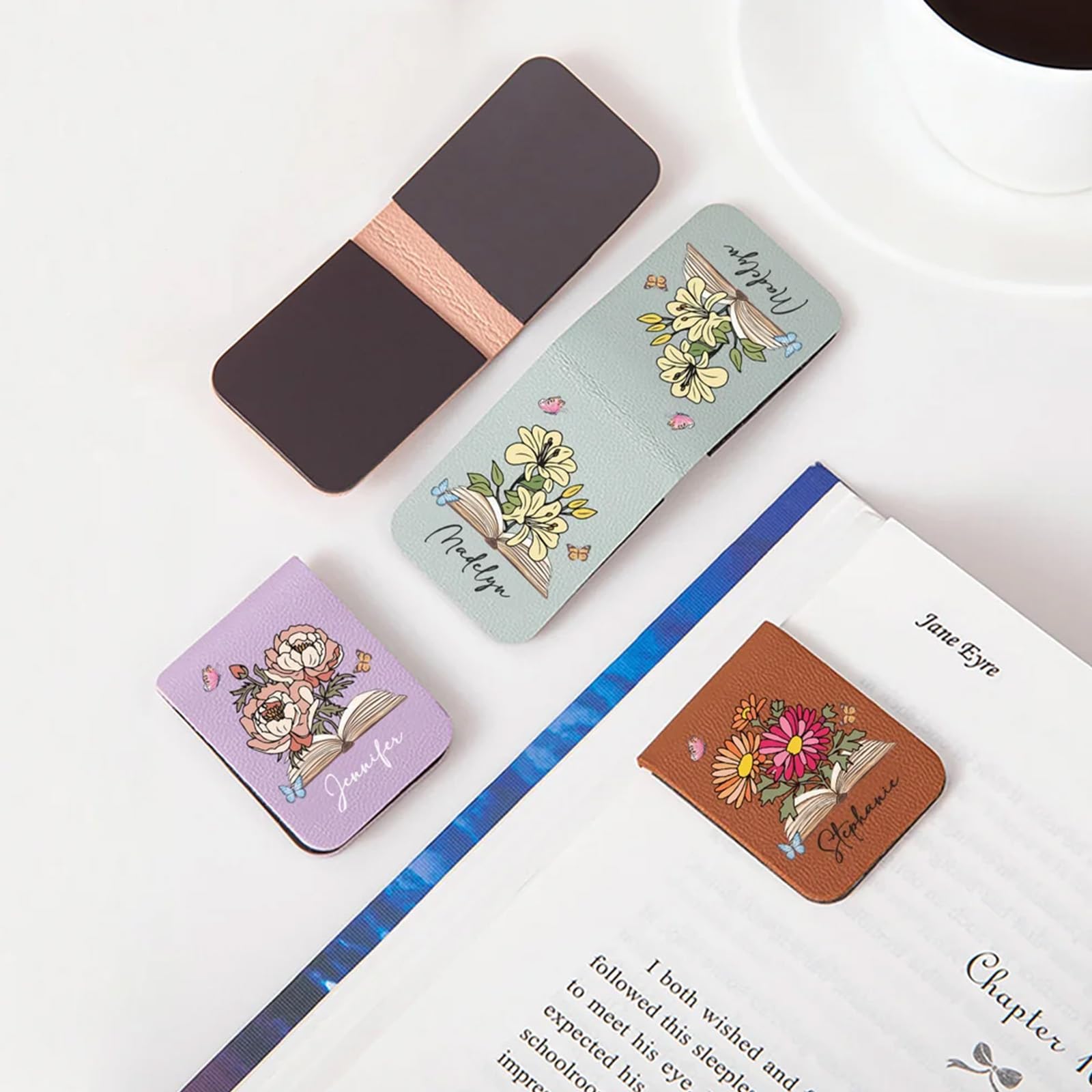 CALLIE Personalised Magnetic Bookmark with Name, Birth Flower Page Markers Book Marks Clip for Women Men, Christmas Birthday Readings Gift for Book Lovers Readers Bookworms (Birth Flower Butterfly) — image 1