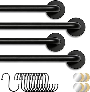 4 Pack Magnetic Curtain Rod for Metal Door, Adjustable 16 to 30 Inch