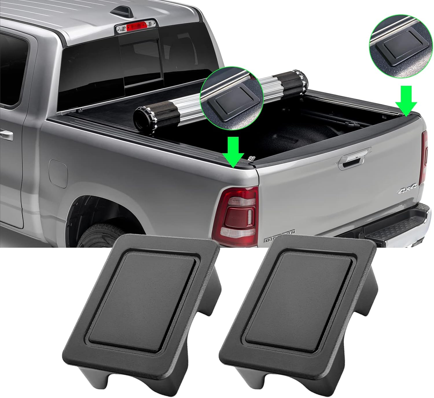 TTCRII Compatible With Ram Bed Rail caps 20092018, Rear Truck Bonneau