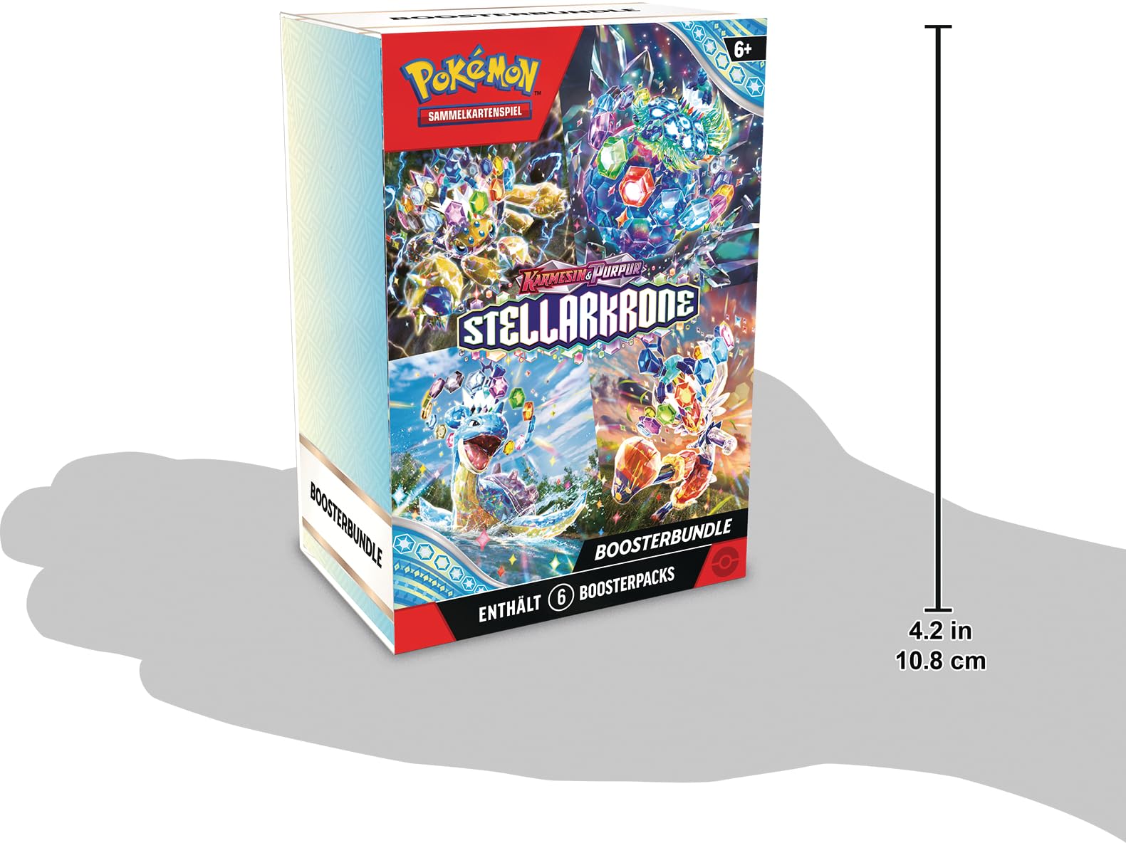 Pokémon - Gra karciana kolekcjonerska: Boosterbundle Karmesin & Purpur – Stellarkorone (6 Boosterpacks)