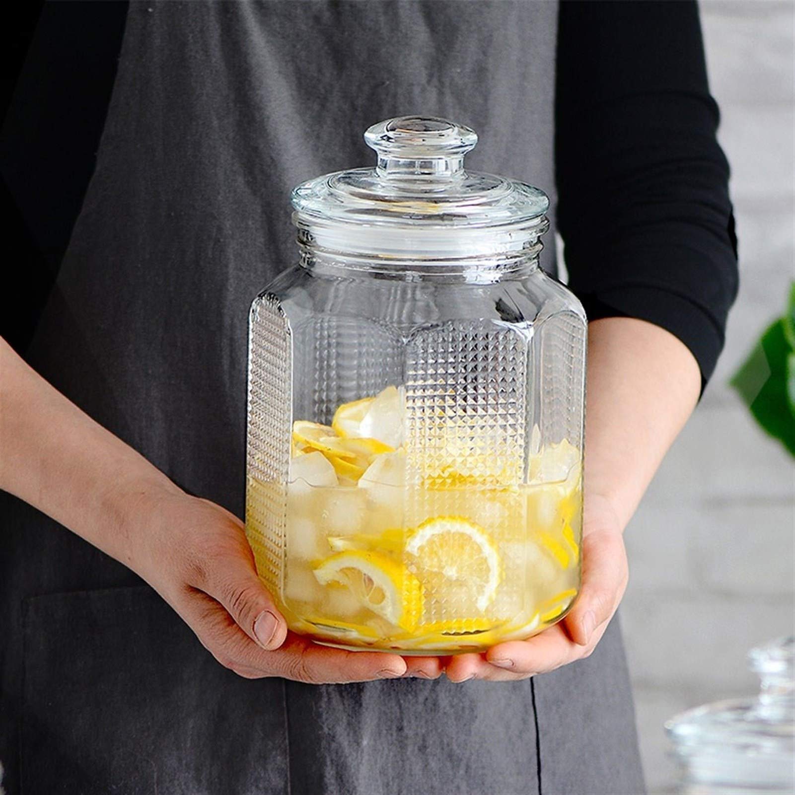 Botes para Alimentos Los tarros de cristal, tarro de cristal de almacenamiento de alimentos con sello hermético de la tapa, Borrar almacenamiento de alimentos for servir té, café, especias y Más Botes