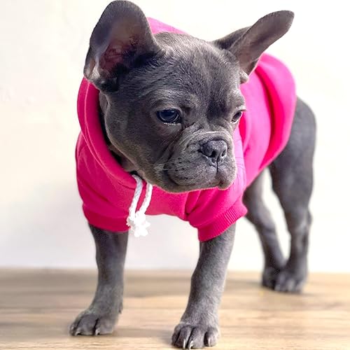 Miniatura 6 de Free Kisses - Sudadera con capucha para perro con forro polar y agujero para correa sudadera con capucha roja