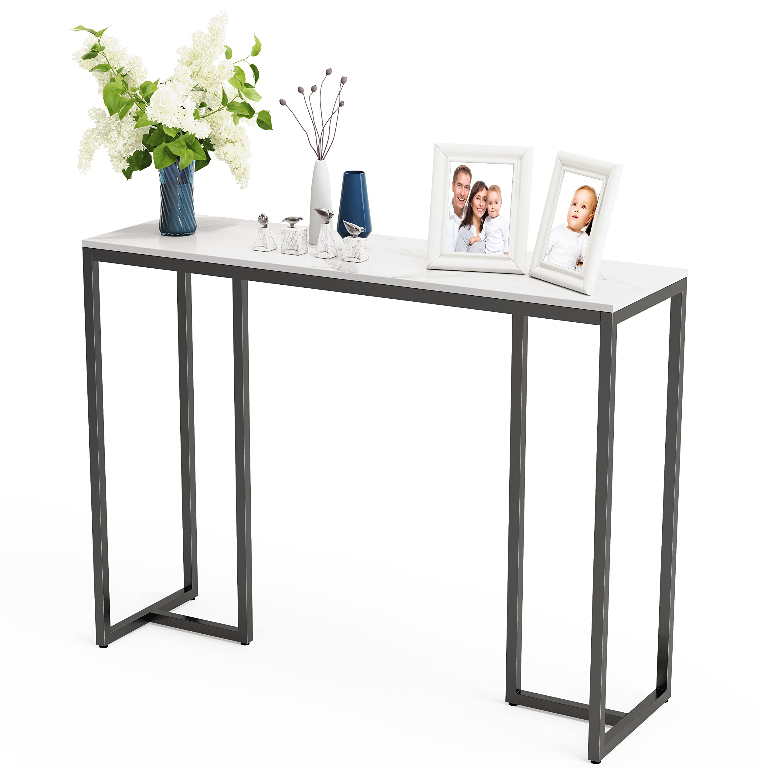 Buy IVO Slim Console Table Hallway Unit White Marble Top Consoles Desk