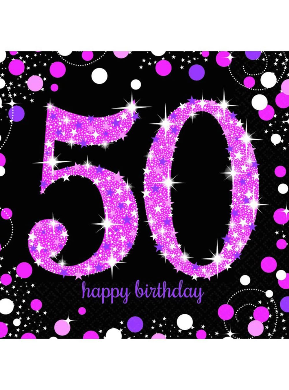 (PKT) Adult Pink Celebration 50th Birthday Luncheon Napkins